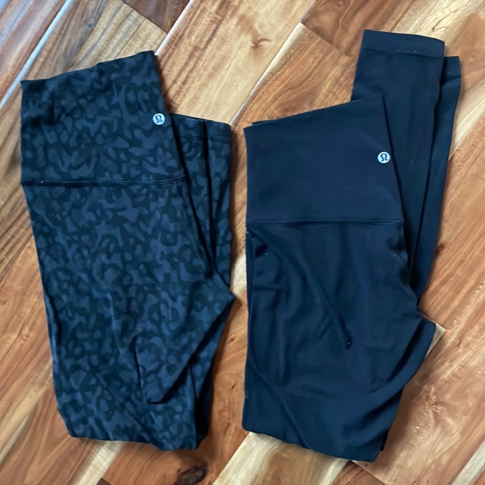 Two pair Lululemon align leggings. Size 8